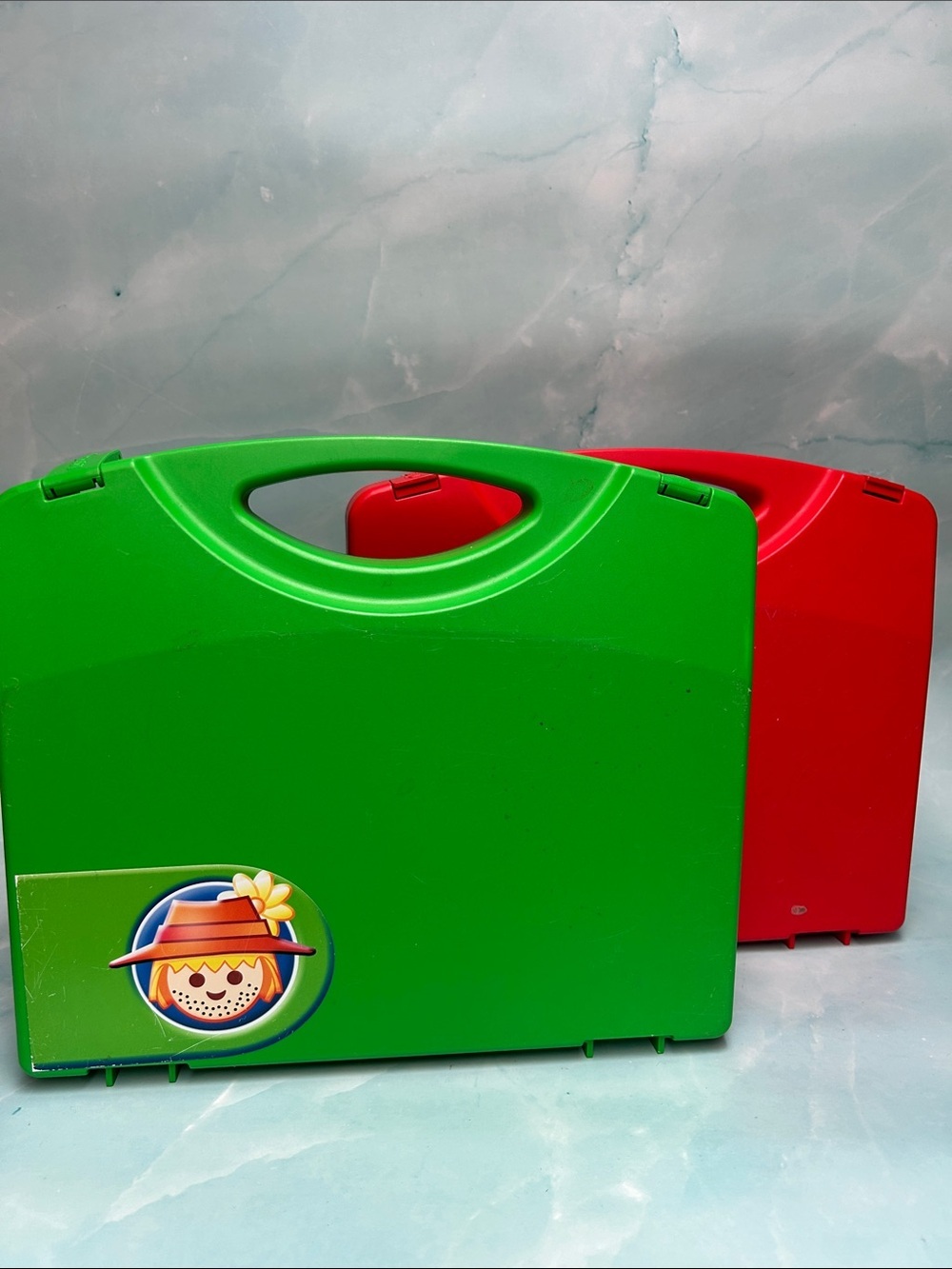 🔥🔥Playmobil Red and green Take Along Carry Case Storage Travel Plastic